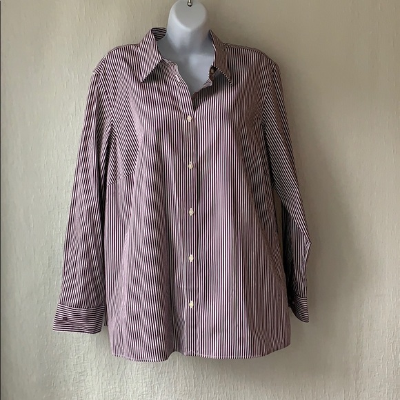 Ralph Lauren pinstripe button-down shirt 1x - Picture 6 of 6